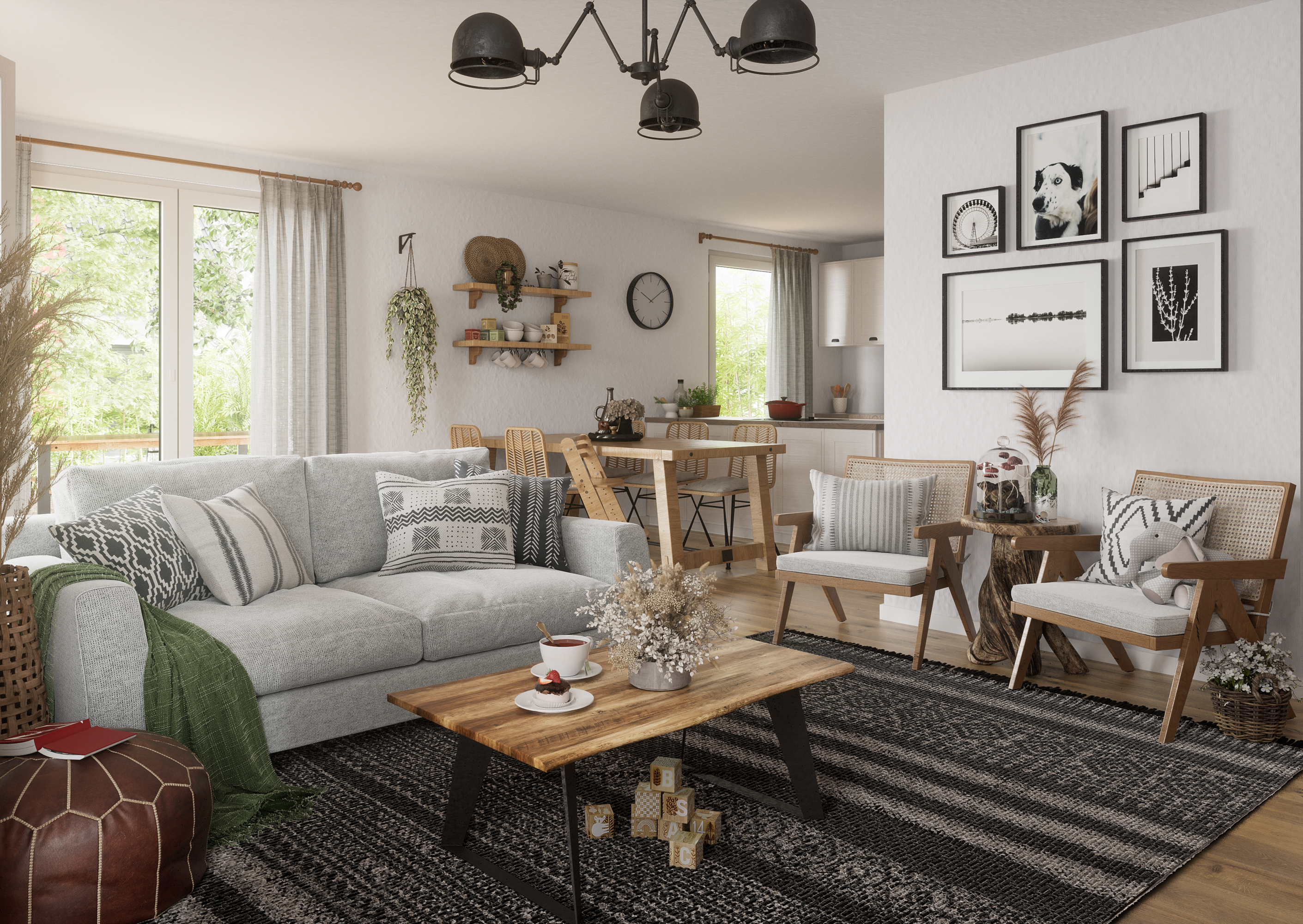 Wohnzimmer Bungalow 100